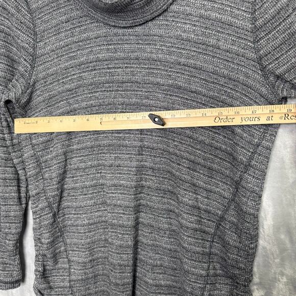 J. Jill Sweater Womens Large Black White Marled Cowl Neck Ruched Pull String - Picture 8 of 11